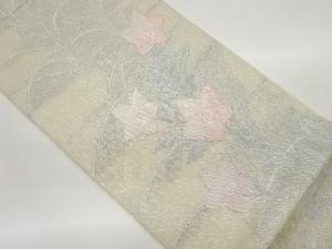 紗 桔梗に草模様織出し袋帯